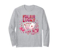 Winning Poker Hand Dice Chips Cuori Design Maglia a Manica