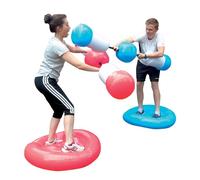 #winning Set Duello Gladiatori Gonfiabile, 2 Bastoni da Combattimento e 2 Podi, Gioco di Battaglia per Feste Bambini e Adulti, Sfida di Equilibrio Divertente, Sicuro e Morbido, Multicolore