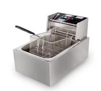 Winning Star Friggitrice Elettrica Commerciale, 6L, Vasca in Acciaio Inossidabile, Controllo della Temperatura, 28 x 43 x 29 cm