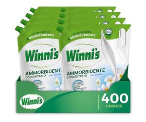 Winni's Ammorbidente Lavatrice, Fiori Bianchi, 400 Lavaggi, 1250 ml x 8