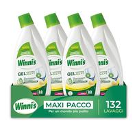 Winni's - Detersivo Gel Lavastoviglie Ipoallergenico, 132 Lavaggi, Azione Detergente, Sgrassante e Brillantante, Fragranza di Limone, con Materie Prime di Origine Vegetale, 561 ml x 4 Confezioni