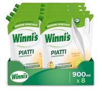 Winni's Detersivo Piatti a mano, Bergamotto e Zenzero, 900 ml x 8