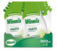 Winni's Detersivo Piatti a mano, Lime e Fiori di Mela, 900 ml x 8