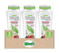 Winni's Naturel Shampoo Bio Uso Frequente Ipoallergenico Detergente Capelli e Pelli Sensibili Azione Riparante e Rinforzante Fragranza Melograno e Mirtillo Nero - 3 Flaconi da 250ml