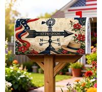 Winnowing - Coperture magnetiche per cassetta postale, stile vintage, rustico, con fiori, per il giorno dell'indipendenza, decorazione per la casa e il giardino, 45,7 x 53,3 cm