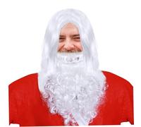 WINOMO Natale Parrucca e Barba Set Barba Finta Babbo Natale Parrucca di Babbo per Uomo e Donna Cosplay di per Accessori per la Decorazione della Festa di di