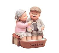 WINOMO Nonno E Nonna Figurine Amanti Coppia Statua Scultura Anniversario di Matrimonio Cake Topper Figurine Regali (Colore Misto)