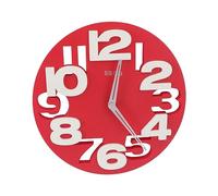 WINOMO Novità traforate 3D grandi cifre cucina Home Office Decor tondo orologio da parete a forma di orologio Art (rosso)