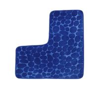 WINONDE Tappetini da bagno ad angolo a forma di L, tappetino da bagno in ciottoli antiscivolo, lavabile in lavatrice, morbido tappetino assorbente per bagno ad angolo doccia (blu)