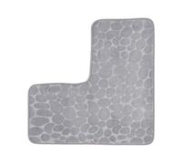 WINONDE Tappetini da bagno ad angolo a forma di L, tappetino da bagno con ciottoli antiscivolo, lavabile in lavatrice, morbido tappetino assorbente per bagno, tappetino da doccia (grigio)