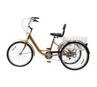 WINPANG Triciclo per adulti a 3 ruote, con telaio in alluminio a 6 marce, leggero, stabile, adatto per gli anziani, per lo shopping, gite di parco, viaggi