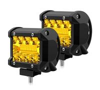 WinPower Faro da Lavoro LED Barra 12W Faretti Fendinebbia Fuoristrada Faretti Profondità Luci Giallo Impermeabile LED per Trattore Auto Camion Barca Furgoneetc., 2 pezzi