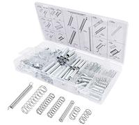 WINSDL 200 Pezzi Assortimento Molle Zincate, Assortimento Molla Trazione Compressione 20 Taglie con Scatola di Immagazzinaggio Trasparente