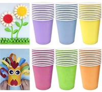 WINSDL 60 bicchieri di carta di colore multicolore, per matrimoni, bambini, fai da te, pratici e belli (6 colori)