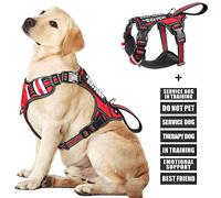 WINSEE Pettorina per cani da servizio, con 7 toppe catarifrangenti, con manico imbottito morbido e resistente, per addestramento di cani di taglia piccola, media, grande ed extra large