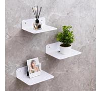Winsegom Set di 3 mensole sospese bianche da parete, piccole mensole da parete, mensole sospese da parete per piccoli oggetti, accessori decorativi per camera da letto, soggiorno, ufficio, cucina