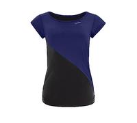 WINSHAPE Aet109ls-Maglietta a Maniche Corte da Donna Funzionale Leggera e Morbida T-Shirt, Blu Scuro-Nero, M