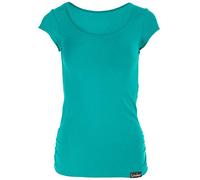 WINSHAPE Fitness Freizeit Yoga Pilates, Camicia a Maniche Corte Donna, Verde Oceano, L