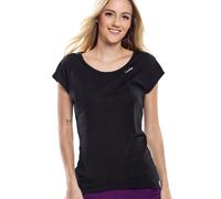 WINSHAPE Maglia da Donna a Maniche Corte Ultra Leggera con Orlo Arrotondato Mct013, Fit, Fitness, Tempo Libero, Sport, Yoga, Allenamento, Maglietta, Nero, L
