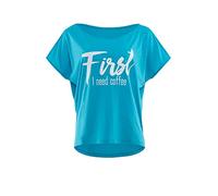 WINSHAPE Maglietta da Donna, Blu Cielo e Bianco, XL
