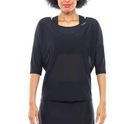 WINSHAPE Top da Ballo in Rete Leggermente Trasparente a ¾ Braccia Dt110 T-Shirt, Nero, L Donna