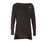 WINSHAPE Mcs003 - Maglia a Maniche Lunghe da Donna, Ultra Leggera, con Parte Posteriore Allungata, Stile all-Fit, Fitness, Tempo Libero, Sport, Yoga, Allenamento, Donna, MCS003, Nero, XL