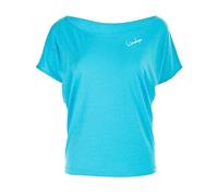 WINSHAPE Mct002, Maglietta a Maniche Corte da Donna, Ultra Leggera, in Modal, Dance Style, Fitness, Tempo Libero, Sport, Yoga, Allenamento, Cielo-Blu, M