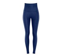 WINSHAPE Leggings Funzionali Comfort Hwl117c High Waist in Stile Jeans con Applicazione a V e Fascia in Vita, Blu Ricco, L Donna