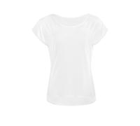 WINSHAPE Damen Seidig Weiches Bambus-kurzarmshirt Bamt002 mit Abgerundetem Saum T-Shirt, Bianco, M Donna