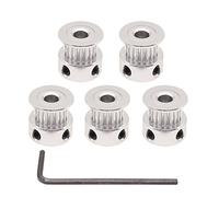 WINSINN GT2 Puleggia a 20 denti, foro 5 mm, larghezza 6 mm, puleggia dentata in alluminio per stampante 3D (confezione da 5 pezzi)