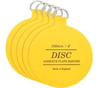 WINSOME Ganci per piatti a disco da parete, resistenti, invisibili, autoadesivi, per appendere quadri, piatti, 100 mm (confezione da 5), giallo