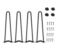 WINSOON Gambe per Tavolo Ferro 41CM: Set di 4 Piedini per Mobili Nero Smergliato per la Protezione del Pavimento - Gambe per Mobili per Tavolini Scrivania ad Angolo Divano Piedi per Tavolo