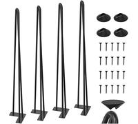 WINSOON Gambe per Tavolo Ferro 86CM: Set di 4 Piedini per Mobili Nero Smergliato per la Protezione del Pavimento - Gambe per Mobili per Tavolini Scrivania ad Angolo Divano Piedi per Tavolo