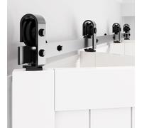 WINSOON Kit di ferramenta per porta da fienile bifold: kit hardware per porta da fienile liscio e silenzioso, 182,9 cm, set di binari scorrevoli per porte da armadio da 172,7 cm, sistema pieghevole