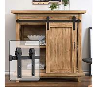 WINSOON Kit hardware per porta scorrevole da 2,5 m, per porta TV ad anta singola, piccoli armadi, appendiabiti a forma di J (senza armadietto)