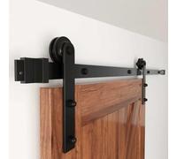 WINSOON Kit per porta scorrevole per armadio: binario per porta scorrevole da 183 cm per porta interna singola, kit scorrevole per porte da fienile, rullo liscio e silenzioso a forma di I (solo