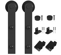WINSOON Kit rullo nero antico per sistema di ferramenta per porte scorrevoli (design a forma di I)