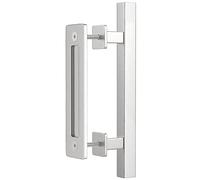 WINSOON Maniglia per porta scorrevole in acciaio inox da 30,5 cm, con tirante a filo per dito, grande, rustica, rettangolare, maniglia per porta da fienile, adatta per cancelli, garage, armadietti,