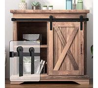 WINSOON Mobili Moderni Prime Antico Completo Rullo Pieghevole in Acciaio Metallo Scorrevole Bypass Barn Hardware Binario Appeso 4 Porte Kit Super Mini - Appendiabiti a forma di I 3FT Single Door Kit