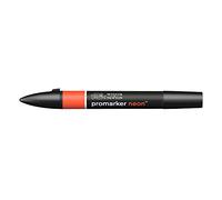 Winsor & Newton 0205405 ProMarker Neon - Pennarello professionale per layout - 2 punte sottili e larghe per disegni, design e layout - Rosso lucido - Neon