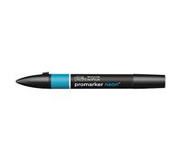 Winsor & Newton 0205407 ProMarker Neon - Pennarello professionale a 2 punte, fine e largo per disegni, design e layout - blu chiaro - neon