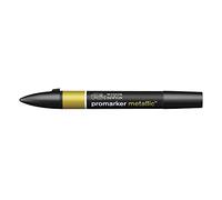 Winsor & Newton 0206689 ProMarker Metallic, marcatore professionale per layout - 2 punte, fine e largo per disegni, design e layout - oro metallizzato