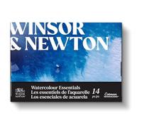 Winsor & Newton 0390708 Acquerello Cotman - set 10x5ml “Gli elementi essenziali dell'acquerello” (include 2 pennelli, blocco e tavolozza)