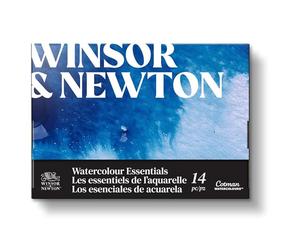 Winsor & Newton 0390708 Acquerello Cotman - set 10x5ml “Gli elementi essenziali dell'acquerello” (include 2 pennelli, blocco e tavolozza)