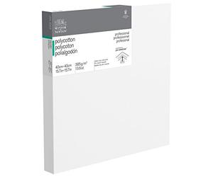 Winsor & Newton 6206054 - Telaio Professionale Deep Edge in Tessuto Misto Cotone, 385 g/m², 3 Volte innescato, Grana Media, Ideale per Colori ad Olio e Colori acrilici, 40 x 40 cm