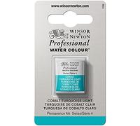 Winsor & Newton 8840175 Professional - Vernici ad acquerello, vivaci e resistenti alla luce, pigmenti per artisti nella concentrazione più forte, 1/2 GODET Turchese Di Cobalto Chiaro ROW