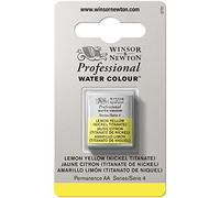 Winsor & Newton 8840186 Professional - Vernici ad acquerello, vivaci e resistenti alla luce, pigmenti per artisti nella concentrazione più forte, 1/2 GODET Giallo Limone (Nickel Titanato) ROW