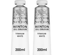 Winsor & Newton Colori ad Olio Winton - Pacco Doppio con 2 Tubi da 200 ml - di Bianco di Titanio