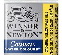 Winsor & Newton Cotman 0301119 - Pittura ad Acquerello con buona trasparenza, Eccellente Resistenza e Buone Caratteristiche di Pittura, Acquerello in Ciotola 1/2, Giallo cadmio Chiaro
