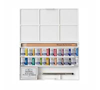 Winsor & Newton - Cotman Confezione Tascabile "Sketchers' Deluxe" 16 Mezzi Godet + 1 Gamma + 1 Matita + Tavolozza